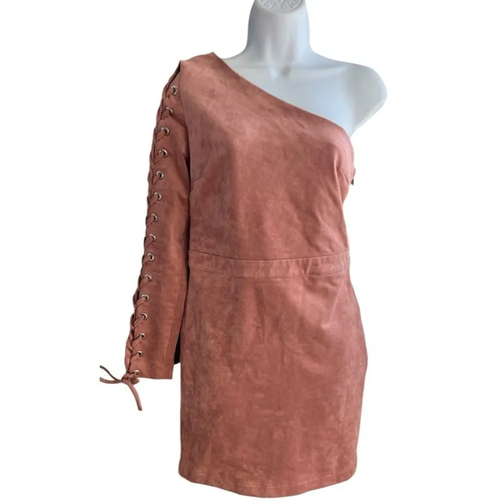 ENDLESS ROSE Womens Faux Suede A-Line Bodycon Dress Medium